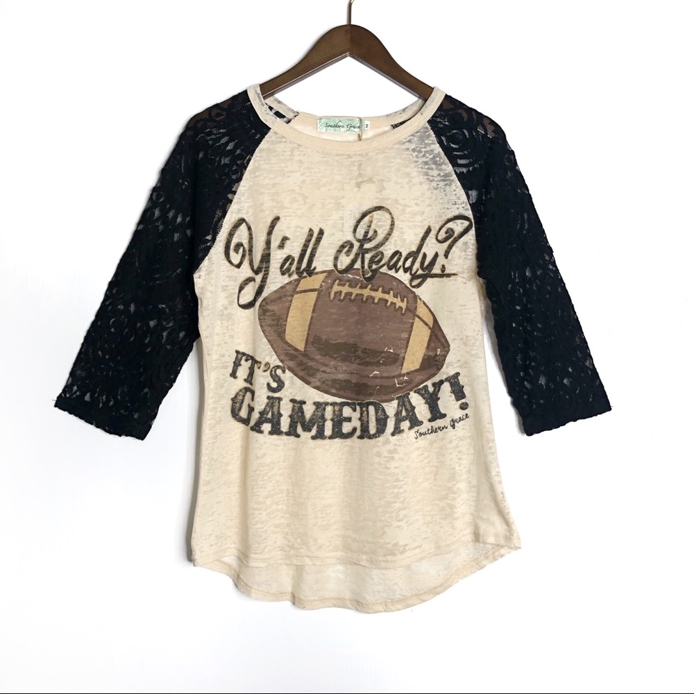 NWT Football Y’all Ready? It’s Gameday! Raglan Tee